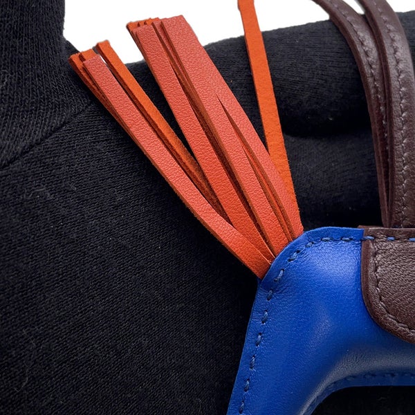 エルメス バッグチャーム ロデオ PM ブルーフランス/カーネリアン/ルージュセリエ ラムスキン U刻印