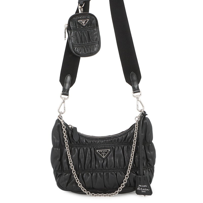 プラダ ショルダーバッグ Re-Edition 2005 レザー 1BH204 PRADA バッグ 2way 黒
