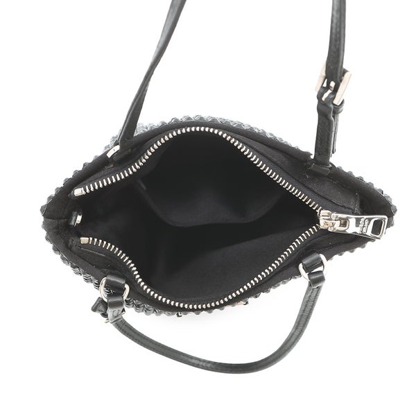 プラダ ハンドバッグ トライアングルロゴ クリスタル サテン 1BA253 PRADA 2way 黒