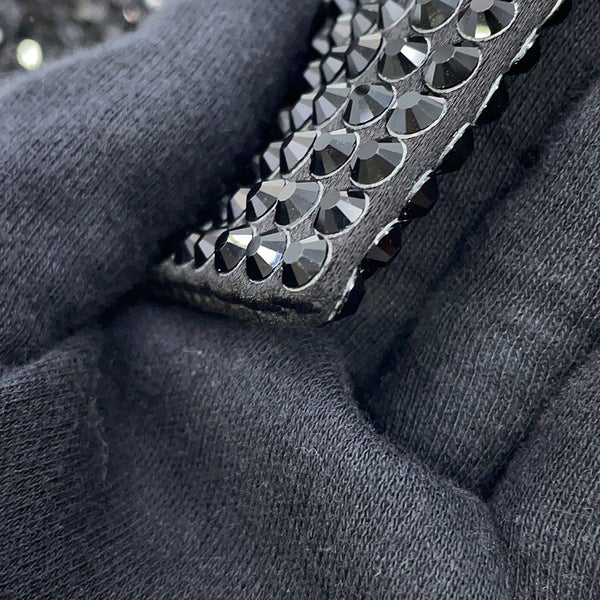 プラダ ハンドバッグ トライアングルロゴ クリスタル サテン 1BA253 PRADA 2way 黒