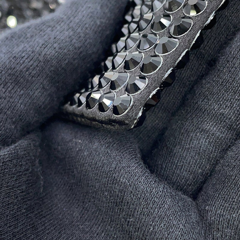 プラダ ハンドバッグ トライアングルロゴ クリスタル サテン 1BA253 PRADA 2way 黒