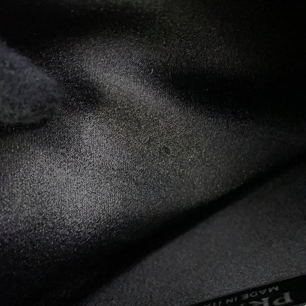 プラダ ハンドバッグ トライアングルロゴ クリスタル サテン 1BA253 PRADA 2way 黒