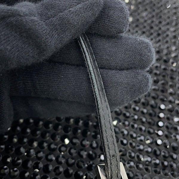 プラダ ハンドバッグ トライアングルロゴ クリスタル サテン 1BA253 PRADA 2way 黒