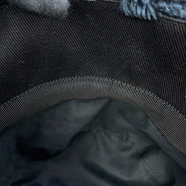 プラダ ハット ロゴ刺繍 バケットハット ポリエステル サイズS 1HC137 PRADA 帽子 黒