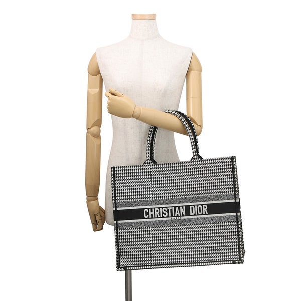 ディオール トートバッグ ブックトート 千鳥格子 ラージ キャンバス M1286ZRPI Christian Dior 黒 白