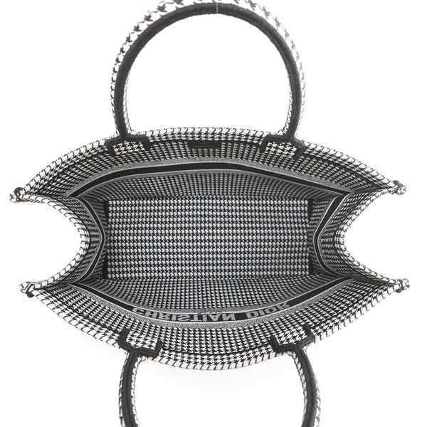 ディオール トートバッグ ブックトート 千鳥格子 ラージ キャンバス M1286ZRPI Christian Dior 黒 白