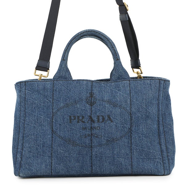 プラダ トートバッグ カナパ CANAPA ミディアム デニム 1BG642 PRADA BAG ハンド ショルダーバッグ