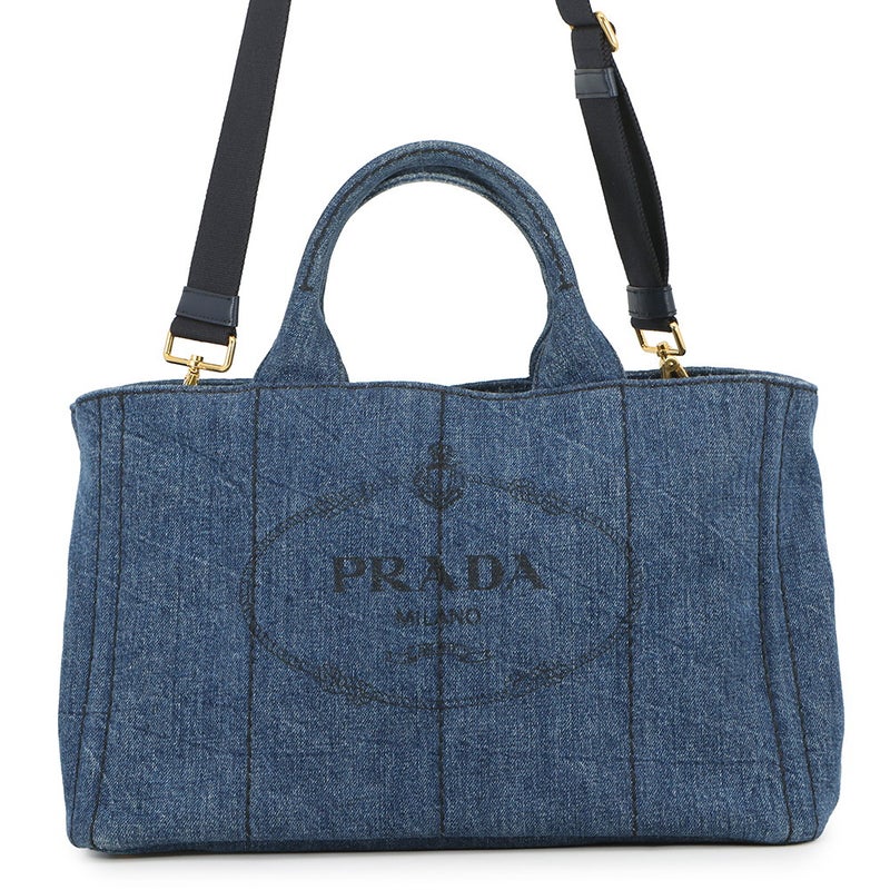 プラダ トートバッグ カナパ CANAPA ミディアム デニム 1BG642 PRADA BAG ハンド ショルダーバッグ