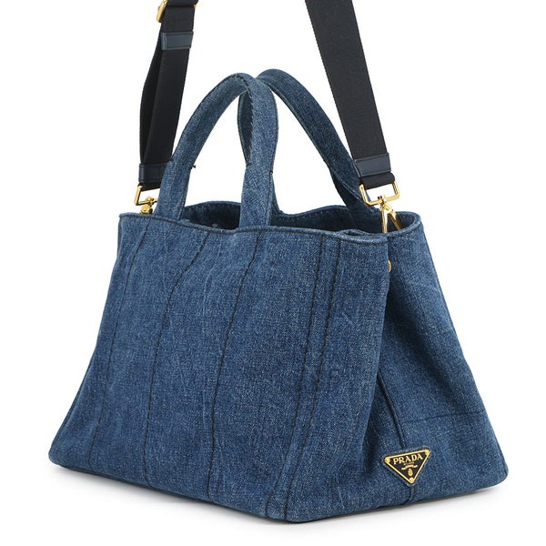 プラダ トートバッグ カナパ CANAPA ミディアム デニム 1BG642 PRADA BAG ハンド ショルダーバッグ