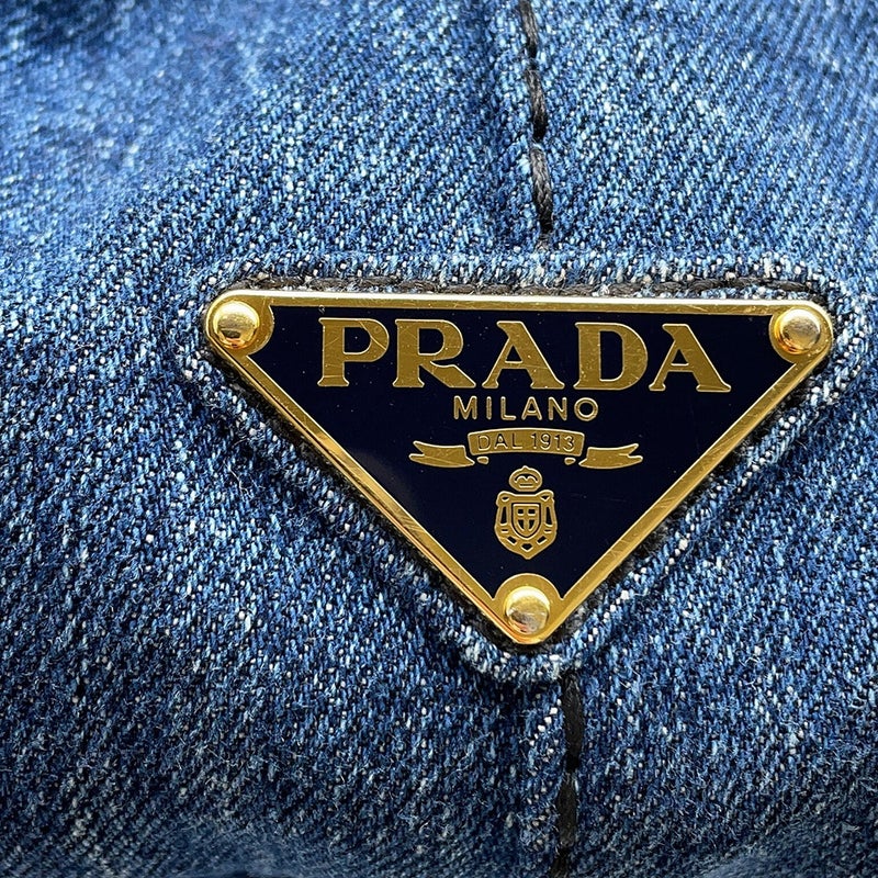 プラダ トートバッグ カナパ CANAPA ミディアム デニム 1BG642 PRADA BAG ハンド ショルダーバッグ