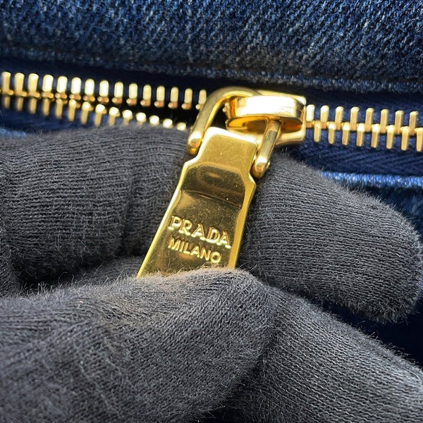 プラダ トートバッグ カナパ CANAPA ミディアム デニム 1BG642 PRADA BAG ハンド ショルダーバッグ