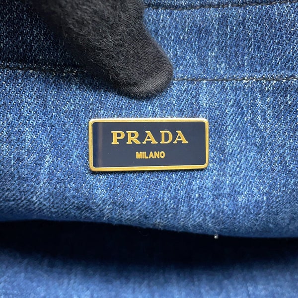 プラダ トートバッグ カナパ CANAPA ミディアム デニム 1BG642 PRADA BAG ハンド ショルダーバッグ