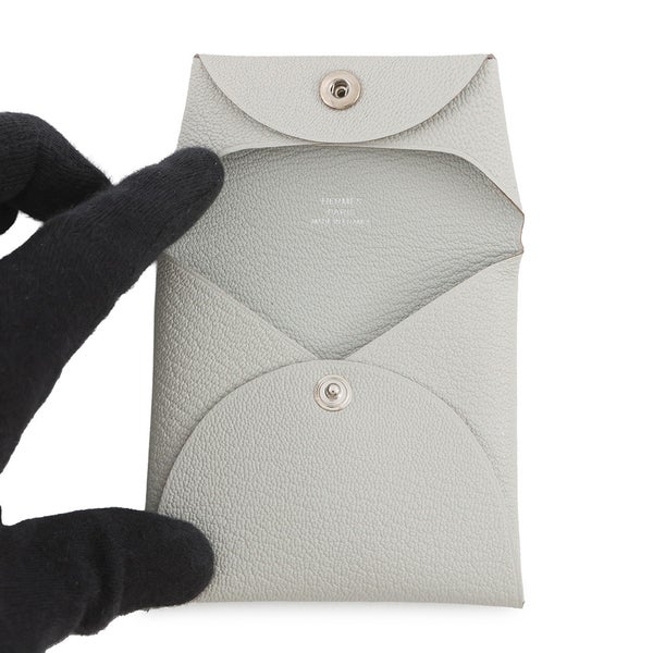 エルメス コインケース バスティア パールグレー/シルバー金具 エバーカラー W刻印 財布