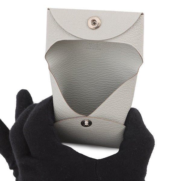 エルメス コインケース バスティア パールグレー/シルバー金具 エバーカラー W刻印 財布