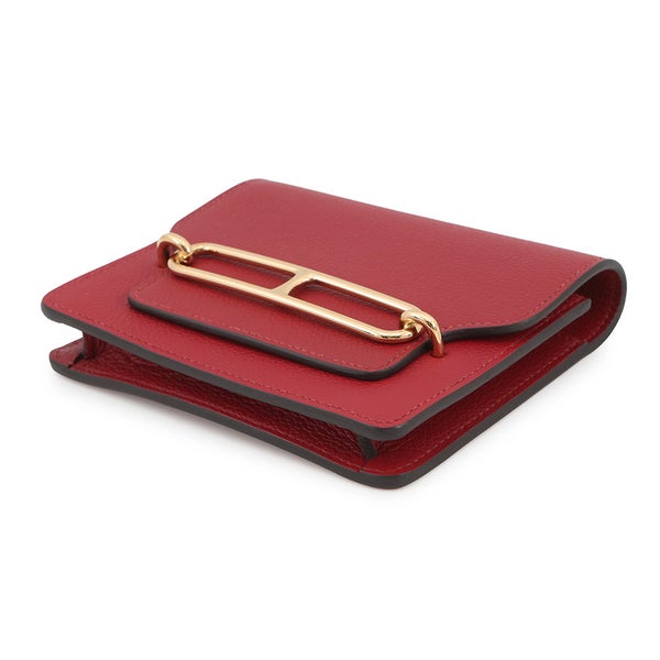 エルメス 財布 ロウリス ルリ スリム ルージュアッシュ/ゴールド金具 エバーカラー B刻印 HERMES 財布