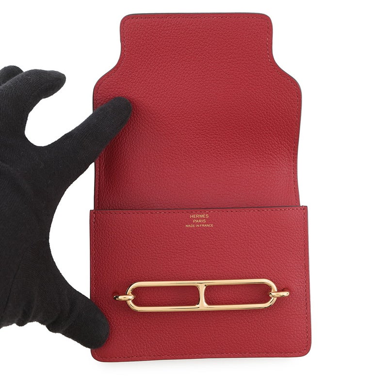 エルメス 財布 ロウリス ルリ スリム ルージュアッシュ/ゴールド金具 エバーカラー B刻印 HERMES 財布
