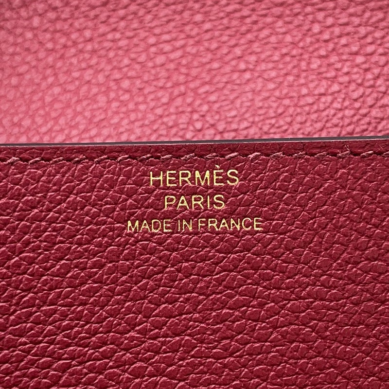 エルメス 財布 ロウリス ルリ スリム ルージュアッシュ/ゴールド金具 エバーカラー B刻印 HERMES 財布