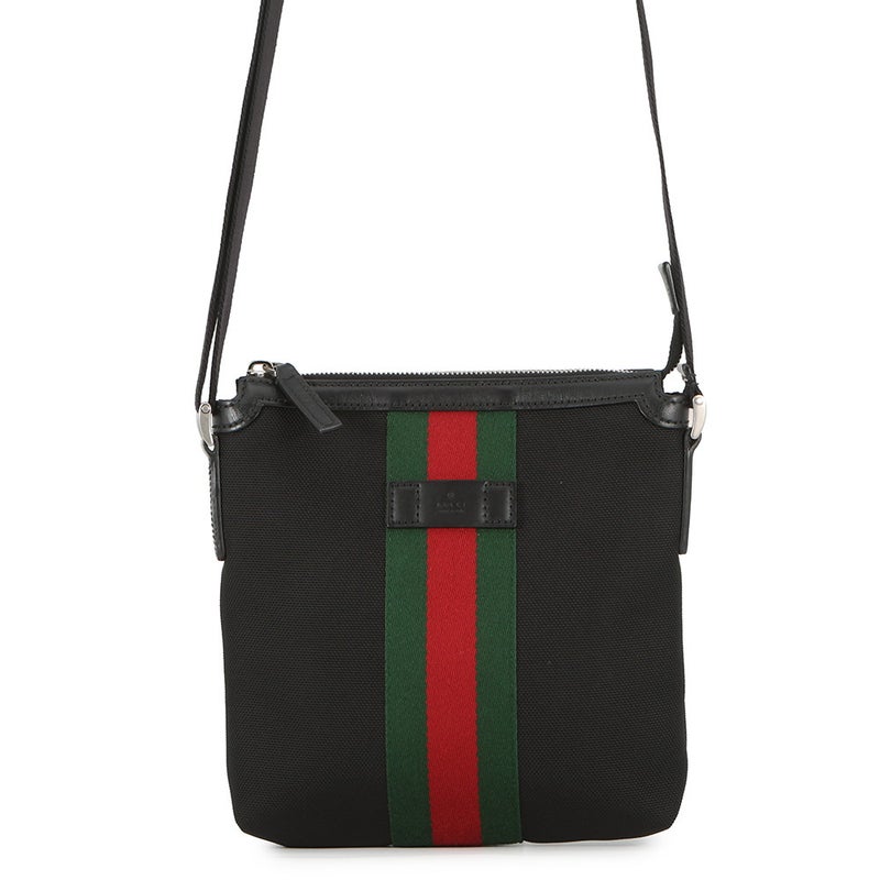 グッチ ショルダーバッグ シェリーライン キャンバス 631195 GUCCI バッグ ウェブ 黒 アウトレット品
