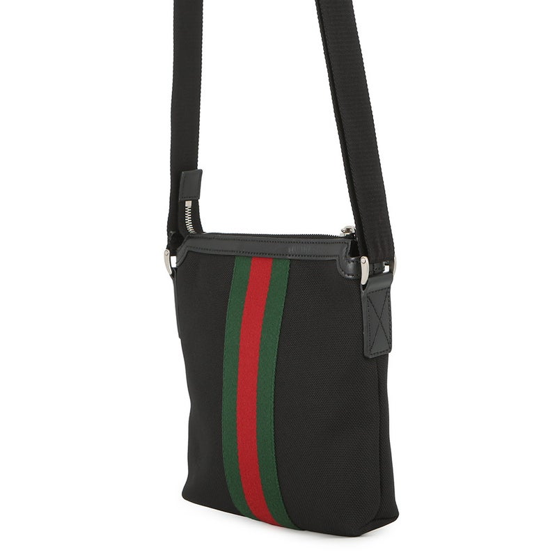 グッチ ショルダーバッグ シェリーライン キャンバス 631195 GUCCI バッグ ウェブ 黒 アウトレット品