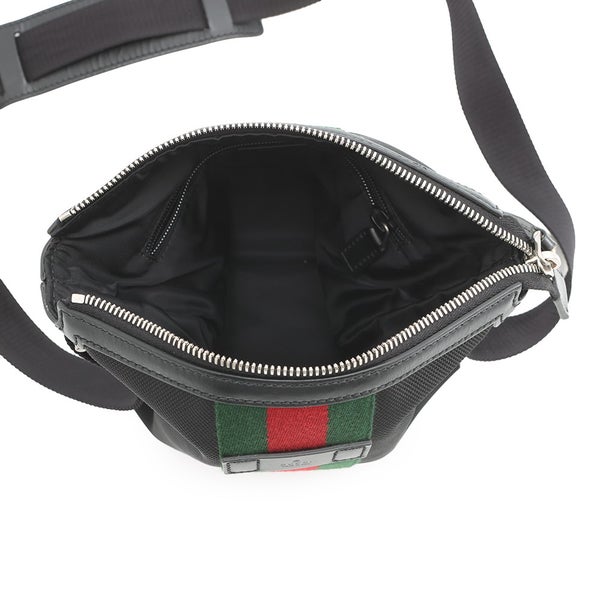 グッチ ショルダーバッグ シェリーライン キャンバス 631195 GUCCI バッグ ウェブ 黒 アウトレット品