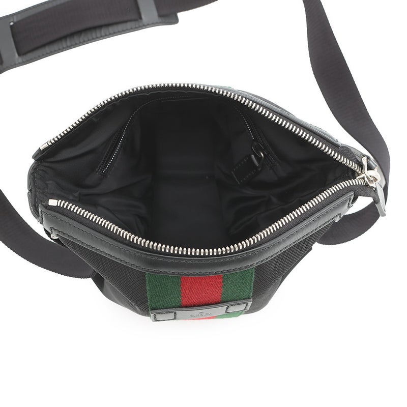 グッチ ショルダーバッグ シェリーライン キャンバス 631195 GUCCI バッグ ウェブ 黒 アウトレット品