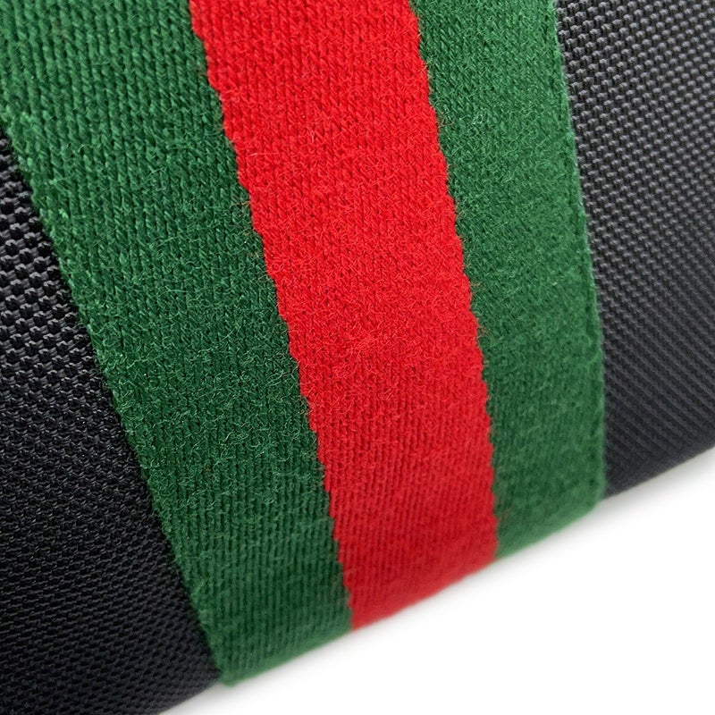 グッチ ショルダーバッグ シェリーライン キャンバス 631195 GUCCI バッグ ウェブ 黒 アウトレット品