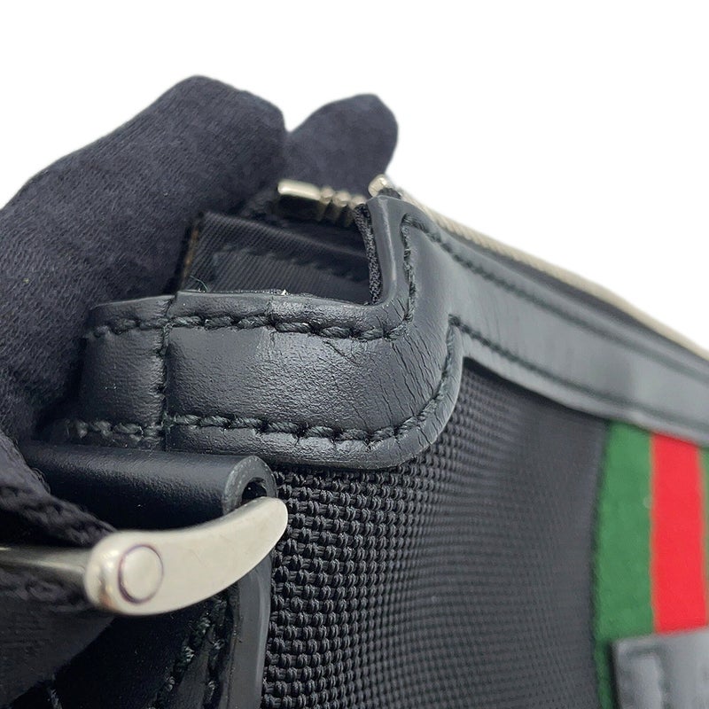 グッチ ショルダーバッグ シェリーライン キャンバス 631195 GUCCI バッグ ウェブ 黒 アウトレット品