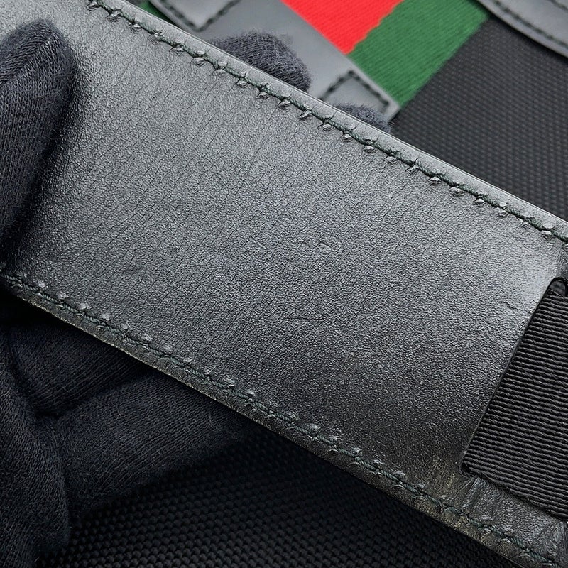 グッチ ショルダーバッグ シェリーライン キャンバス 631195 GUCCI バッグ ウェブ 黒 アウトレット品