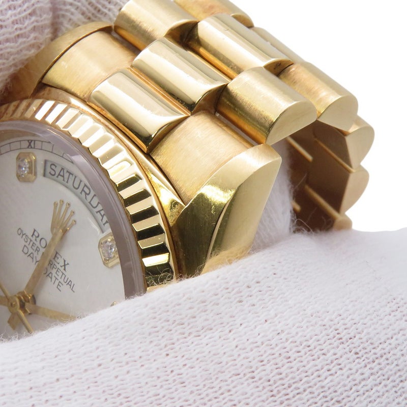 ロレックス デイデイト K18YGイエローゴールド L番 18238G ROLEX 腕時計 ウォッチ 白文字盤 10Pダイヤ