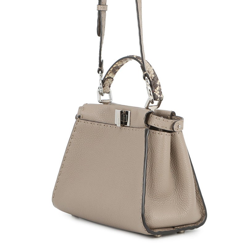 フェンディ ハンドバッグ ミニ ピーカブー セレリア レザー パイソン 8BN244 FENDI バッグ 2WAYショルダーバッグ