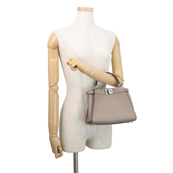 フェンディ ハンドバッグ ミニ ピーカブー セレリア レザー パイソン 8BN244 FENDI バッグ 2WAYショルダーバッグ