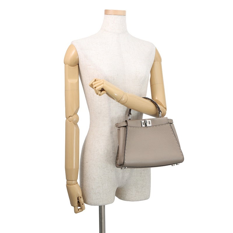 フェンディ ハンドバッグ ミニ ピーカブー セレリア レザー パイソン 8BN244 FENDI バッグ 2WAYショルダーバッグ