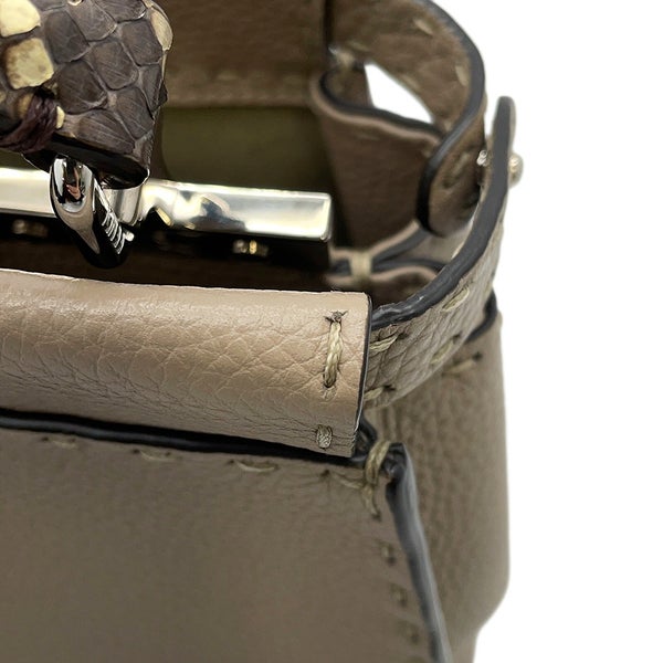 フェンディ ハンドバッグ ミニ ピーカブー セレリア レザー パイソン 8BN244 FENDI バッグ 2WAYショルダーバッグ