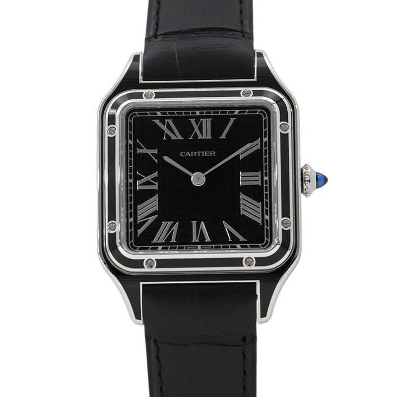 カルティエ サントス デュモン LM WSSA0046 Cartier 腕時計 黒文字盤 手巻き
