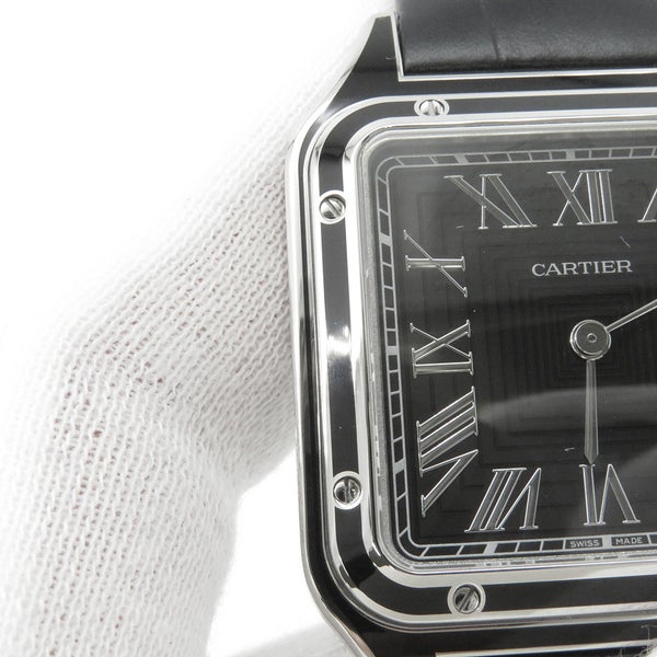 カルティエ サントス デュモン LM WSSA0046 Cartier 腕時計 黒文字盤 手巻き