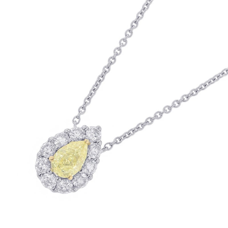 グラフ ネックレス アイコン ペアシェイプ ペンダント ファンシーイエローダイヤ 1P 0.50ct/ダイヤ K18WG/K18YG RGP845 GIA鑑定書付き