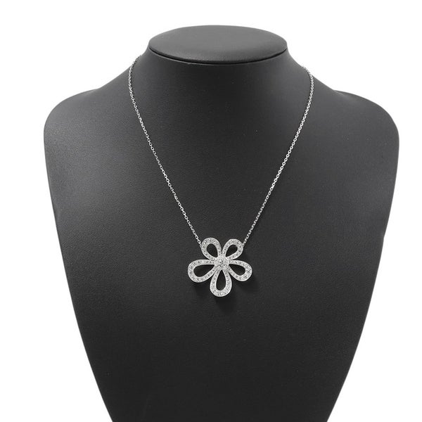 ヴァンクリーフ&アーペル ネックレス フラワーレース ペンダント ダイヤモンド 78P 計2.37ct K18WGホワイトゴールド VCARP05200