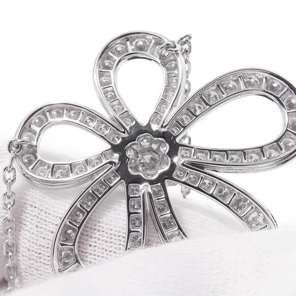 ヴァンクリーフ&アーペル ネックレス フラワーレース ペンダント ダイヤモンド 78P 計2.37ct K18WGホワイトゴールド VCARP05200