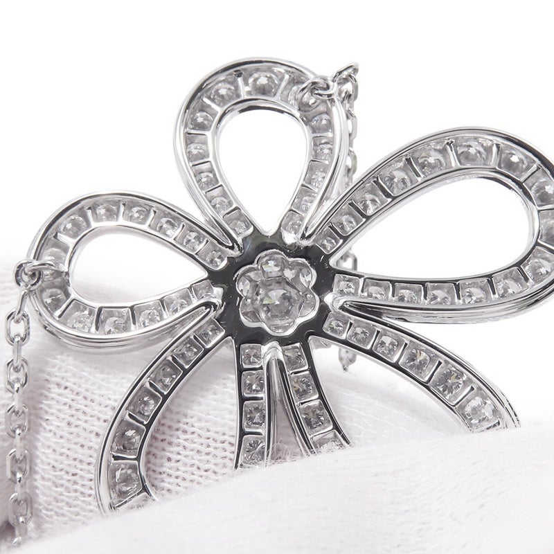 ヴァンクリーフ&アーペル ネックレス フラワーレース ペンダント ダイヤモンド 78P 計2.37ct K18WGホワイトゴールド VCARP05200