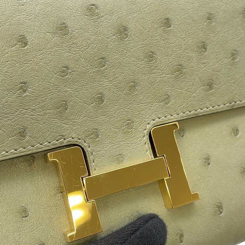 エルメス 長財布 コンスタンス トゥーゴー ロング セージ/ゴールド金具 オーストリッチ U刻印 財布