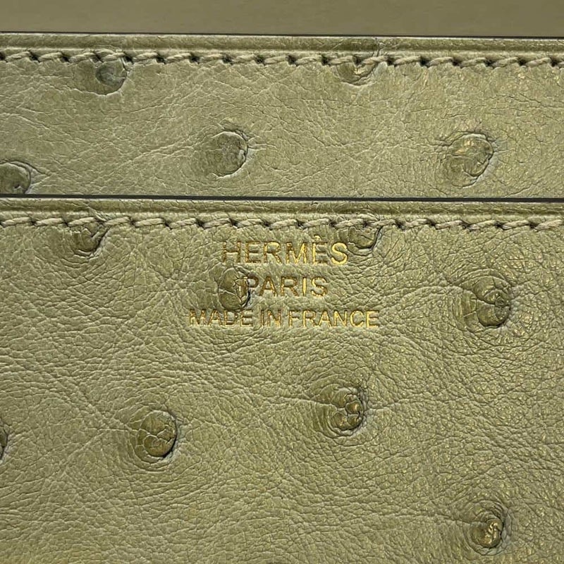 エルメス 長財布 コンスタンス トゥーゴー ロング セージ/ゴールド金具 オーストリッチ U刻印 財布