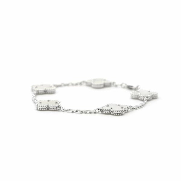 ヴァンクリーフ＆アーペル ブレスレット ヴィンテージ アルハンブラ 5モチーフ マザーオブパール K18WGホワイトゴールド VCARF48400