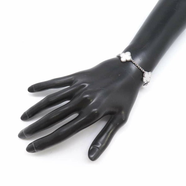 ヴァンクリーフ＆アーペル ブレスレット ヴィンテージ アルハンブラ 5モチーフ マザーオブパール K18WGホワイトゴールド VCARF48400