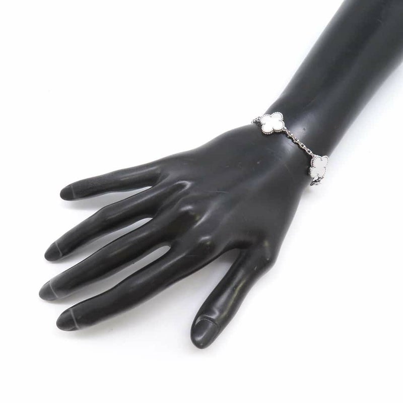 ヴァンクリーフ＆アーペル ブレスレット ヴィンテージ アルハンブラ 5モチーフ マザーオブパール K18WGホワイトゴールド VCARF48400