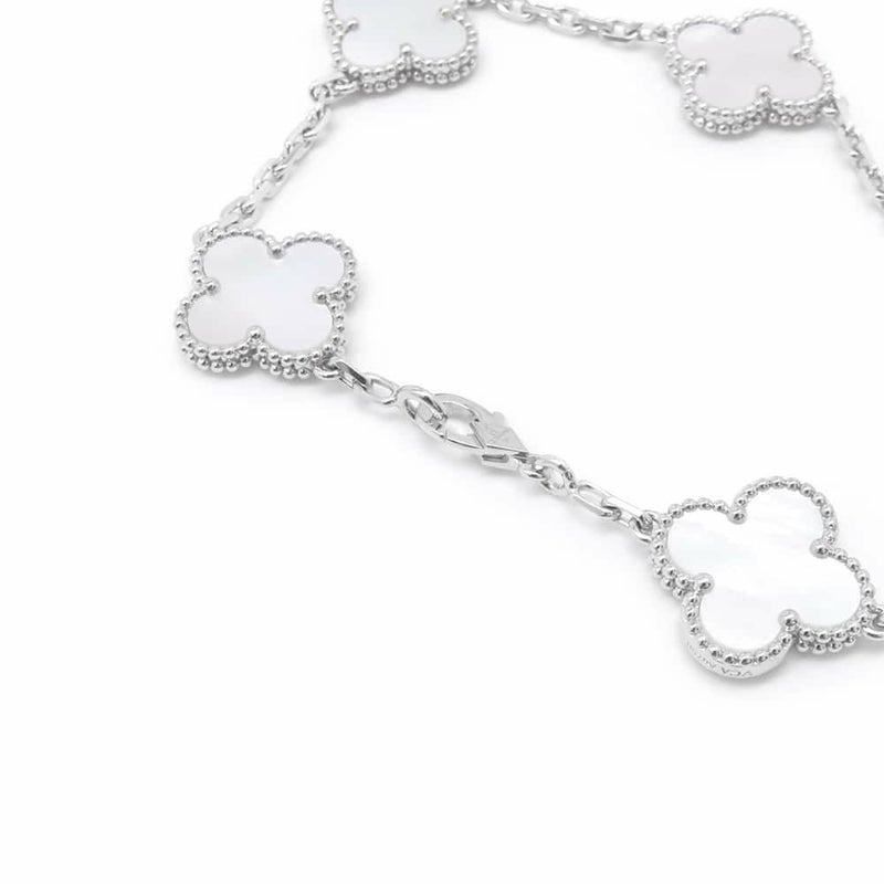 ヴァンクリーフ＆アーペル ブレスレット ヴィンテージ アルハンブラ 5モチーフ マザーオブパール K18WGホワイトゴールド VCARF48400