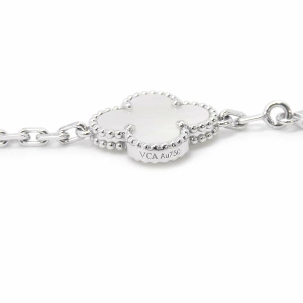 ヴァンクリーフ＆アーペル ブレスレット ヴィンテージ アルハンブラ 5モチーフ マザーオブパール K18WGホワイトゴールド VCARF48400