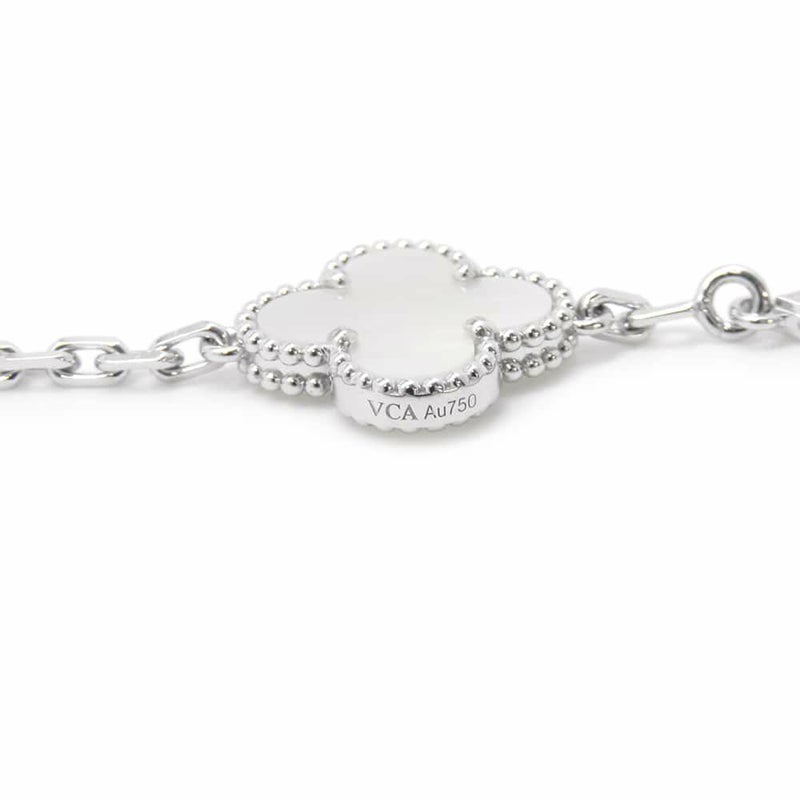 ヴァンクリーフ＆アーペル ブレスレット ヴィンテージ アルハンブラ 5モチーフ マザーオブパール K18WGホワイトゴールド VCARF48400