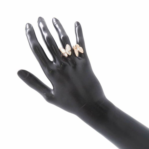 ヴァンクリーフ&アーペル リング ドゥ パピヨン アントレ レ ドア リング ダイヤ 36P 0.99ct マザーオブパール K18PG サイズ50 指輪