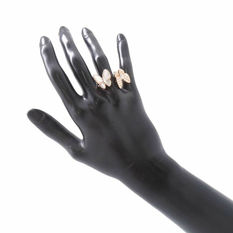 ヴァンクリーフ&アーペル リング ドゥ パピヨン アントレ レ ドア リング ダイヤ 36P 0.99ct マザーオブパール K18PG サイズ50 指輪