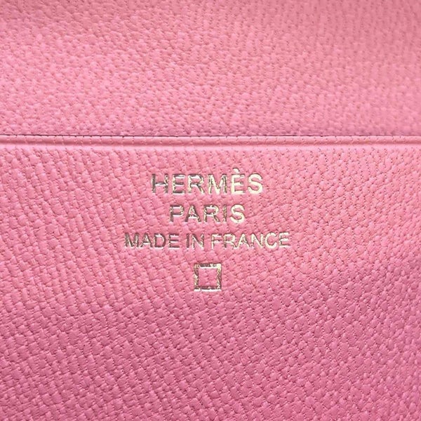 エルメス 長財布 ベアンスフレ ローズバブルガム/シルバー金具 アリゲーターマット D刻印